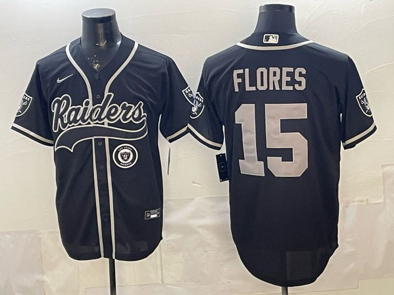 Men 2026 Oakland Raiders #15 Flores Black Joint Name Nike Limited NFL Jersey 03->seattle seahawks->NFL Jersey